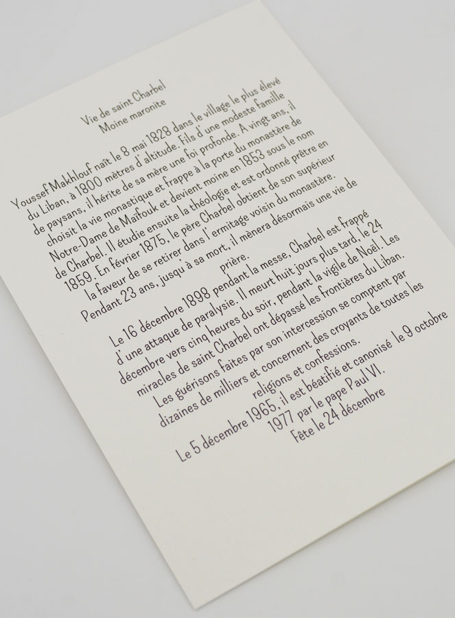 Carte Religieuse Livret - Saint Charbel (pic 4)