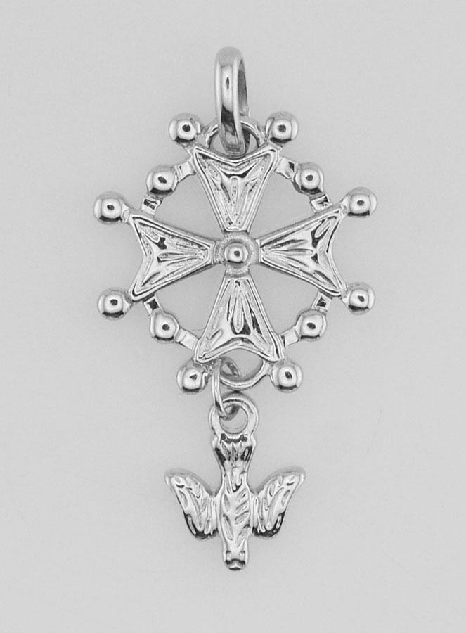 Pendentif Croix Huguenote Esprit Saint - Argent (pic 1)