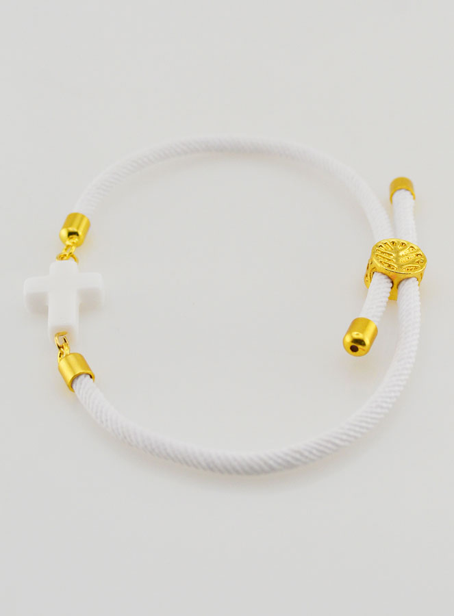 Bracelet Religieux Avec Croix - Blanc (pic 2)