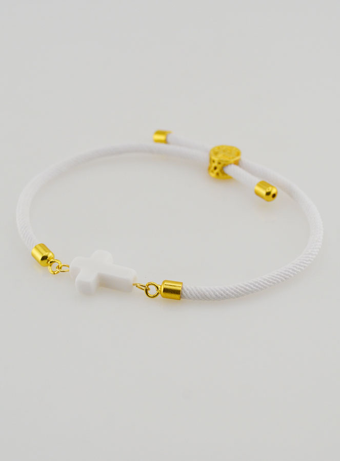 Bracelet Religieux Avec Croix - Blanc (pic 3)