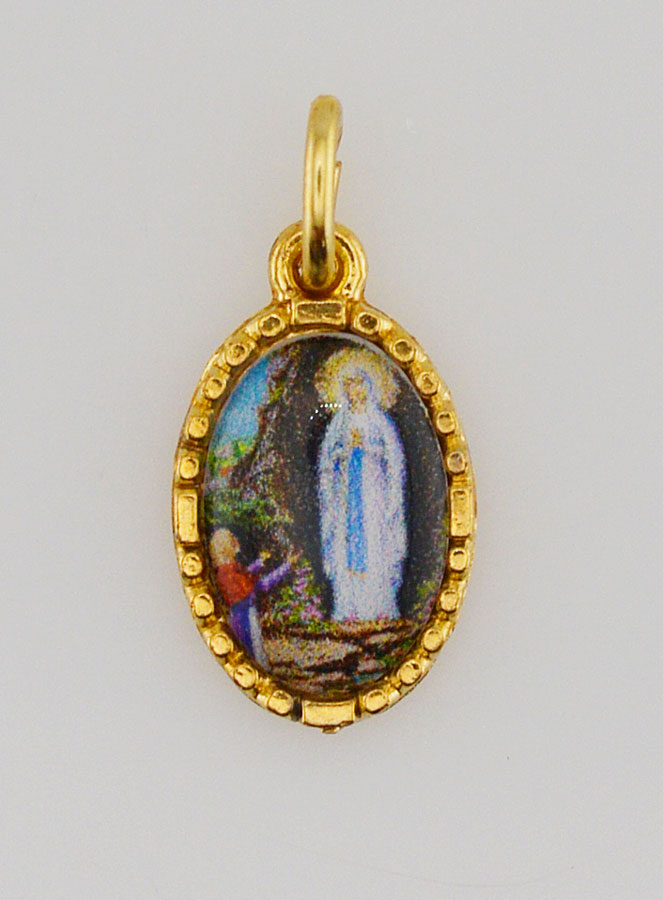 Médaille Bord Torsadé 15mm - ND de Lourdes (pic 1)