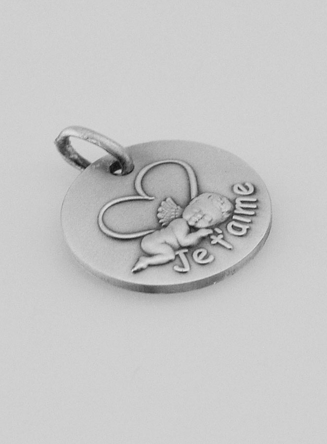 Médaille de Baptême en Argent - Je t'aime (pic 3)