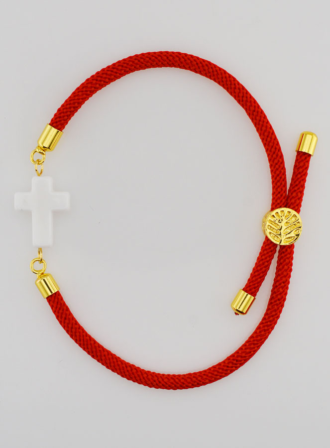 Bracelet Religieux Avec Croix - Rouge (pic 1)