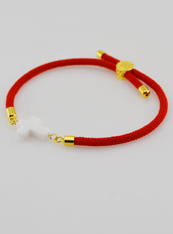 Bracelet Religieux Avec Croix - Rouge (pic 3)