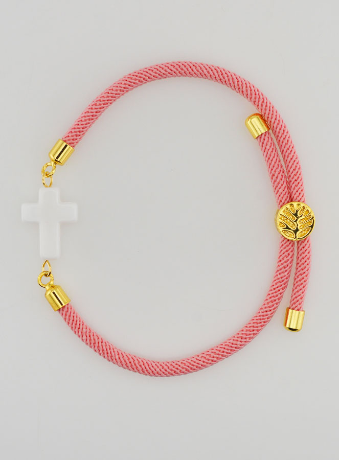 Bracelet Religieux Avec Croix - Rose (pic 1)
