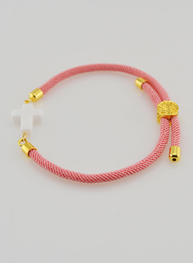 Bracelet Religieux Avec Croix - Rose (pic 2)