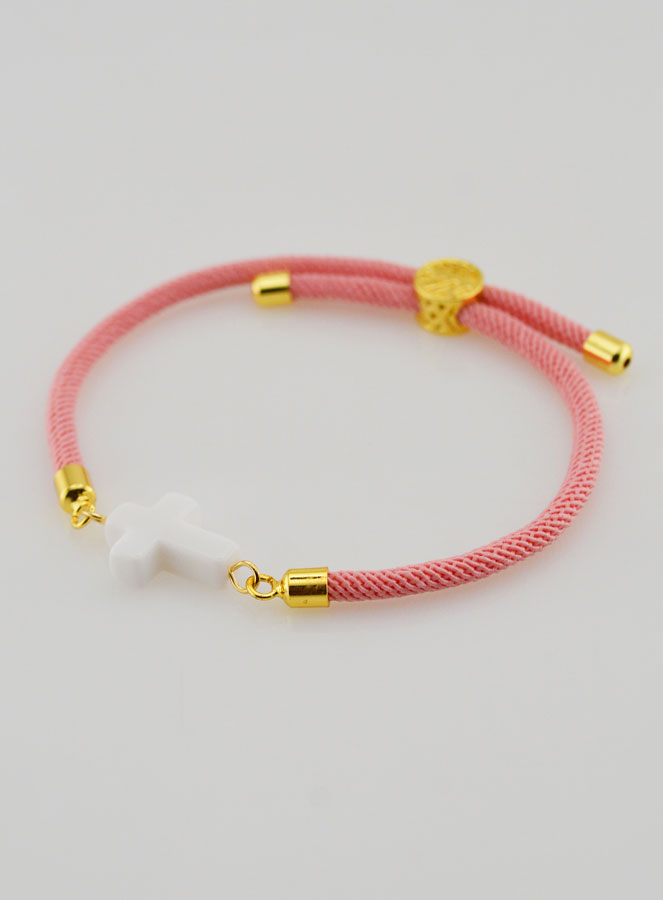 Bracelet Religieux Avec Croix - Rose (pic 3)