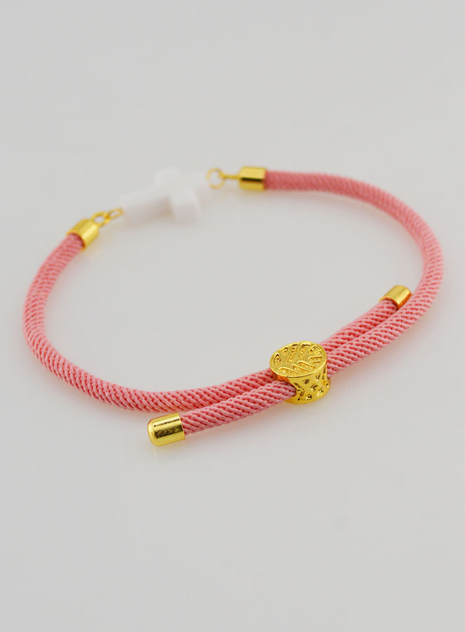 Bracelet Religieux Avec Croix - Rose (pic 4)