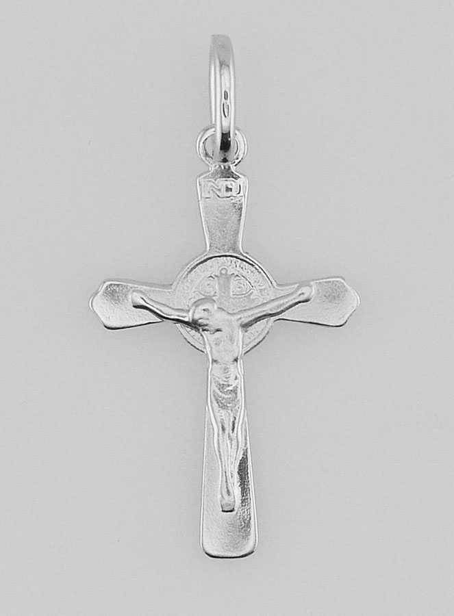 Pendentif Croix de Saint Benoit en Argent - 22mm (pic 1)