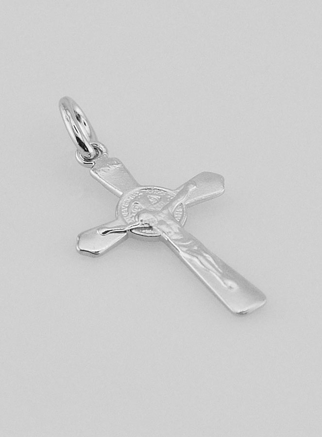 Pendentif Croix de Saint Benoit en Argent - 22mm (pic 3)