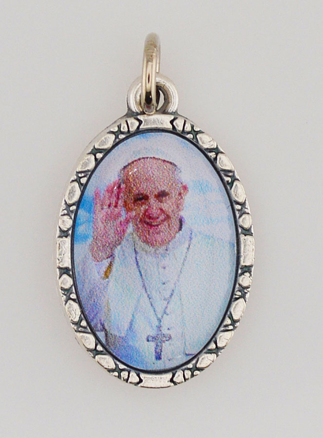 Médaille Bord Torsadé 25mm - Pape François (pic 1)