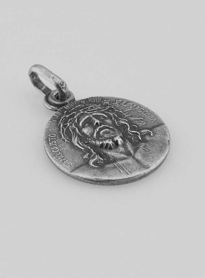 Médaille Sainte Face du Christ en Argent - 17mm (pic 3)