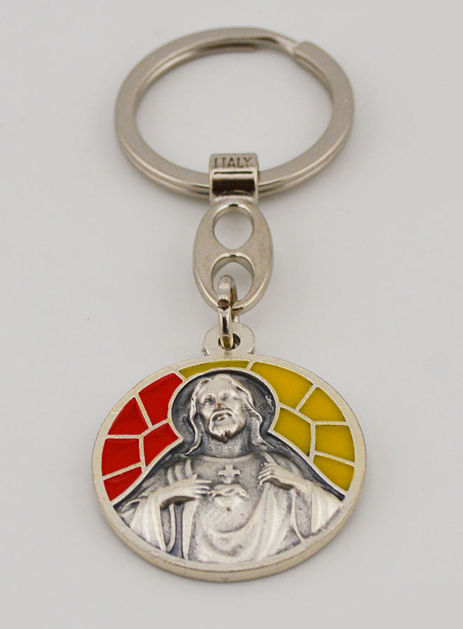Porte-clés Émail Sacré Coeur de Jésus (pic 2)