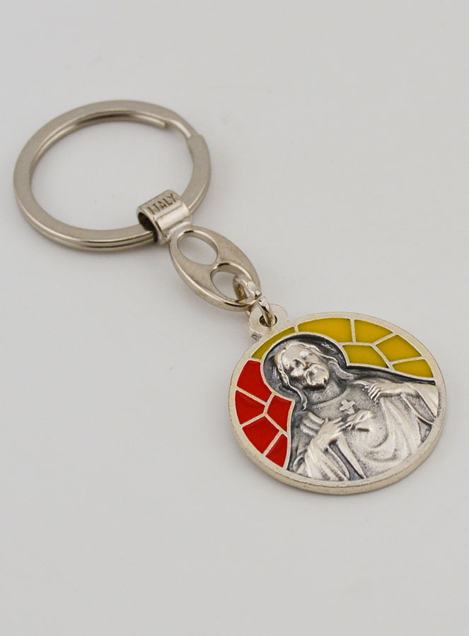 Porte-clés Émail Sacré Coeur de Jésus (pic 3)