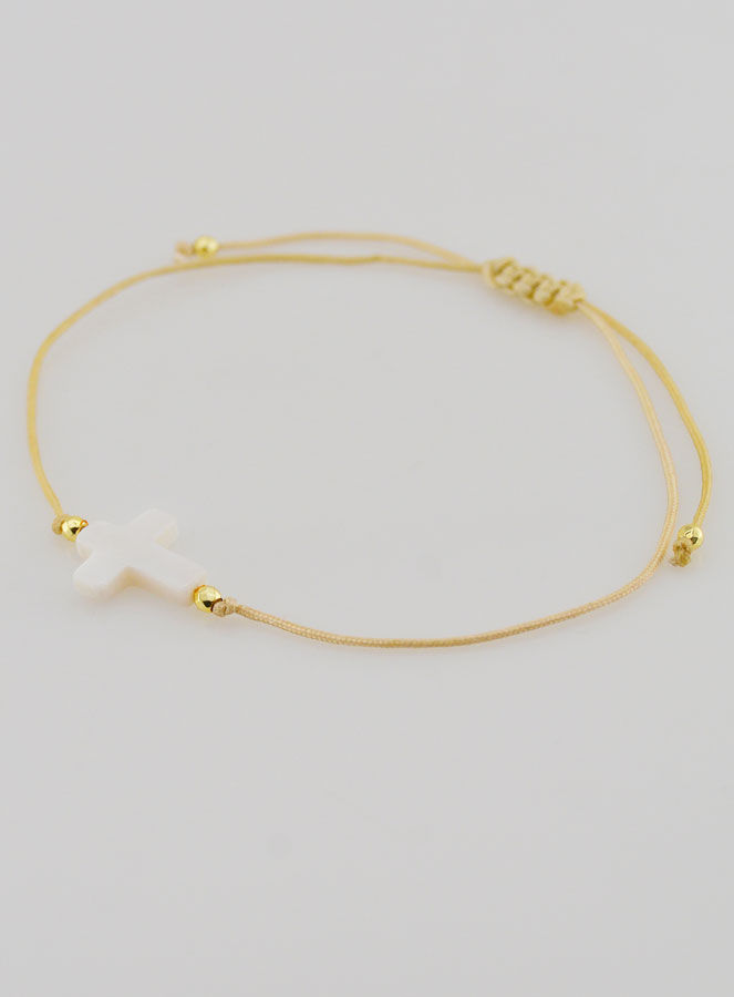 Bracelet Avec Croix - Beige (pic 3)
