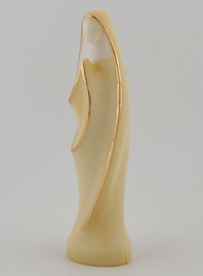 Statue Vierge Marie Morderne en Albâtre - 12cm (pic 2)