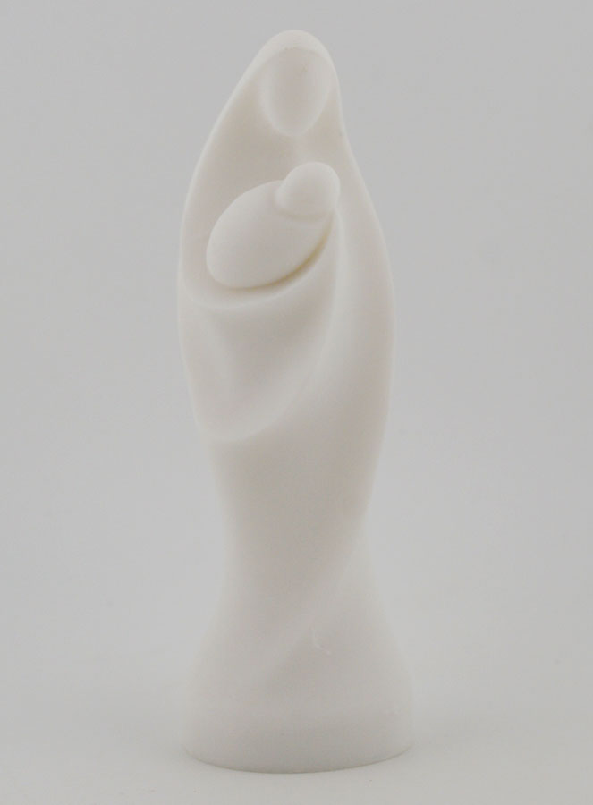 Statue Vierge à l'Enfant en Albâtre - 12cm (pic 1)