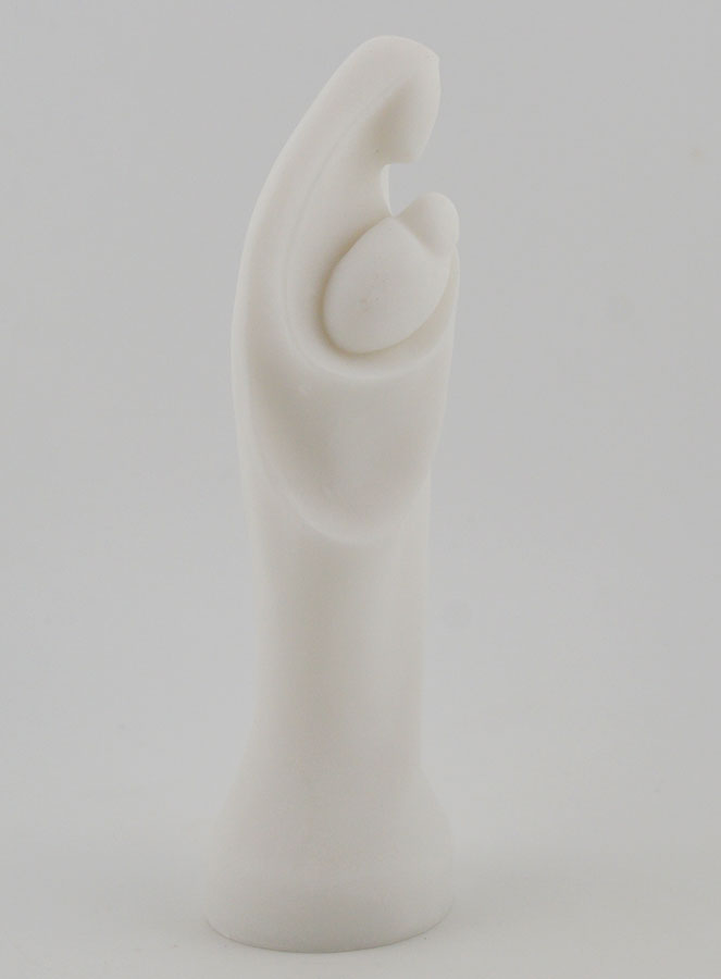Statue Vierge à l'Enfant en Albâtre - 12cm (pic 3)