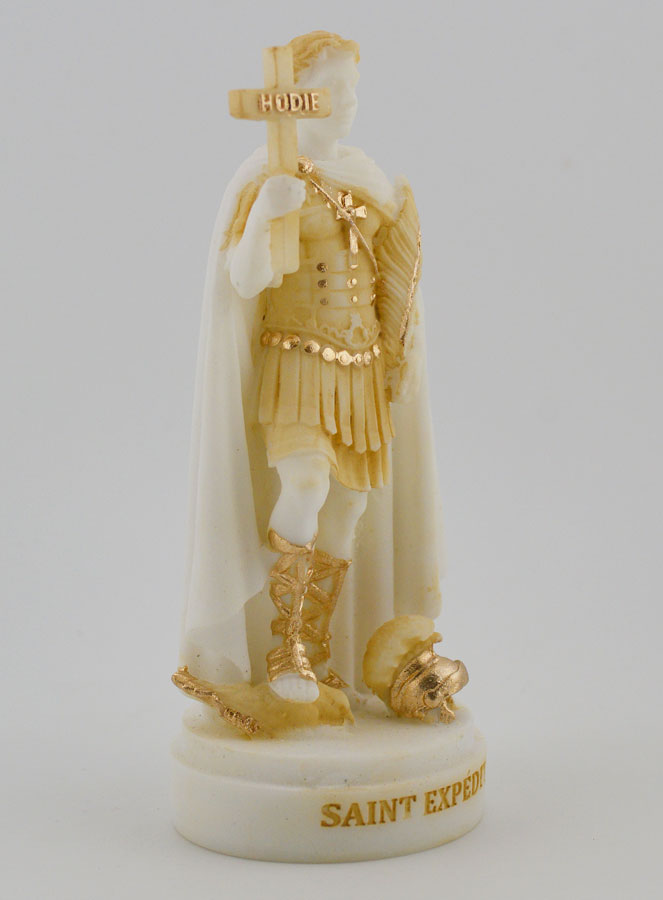 Statue Saint Expedit en Albâtre Peint - 12cm (pic 3)