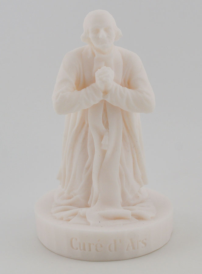 Statue Saint Curé D'ars en Albâtre - 12cm (pic 1)