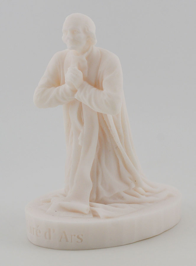 Statue Saint Curé D'ars en Albâtre - 12cm (pic 2)