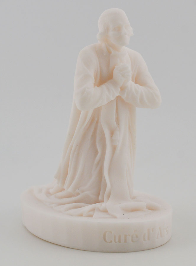 Statue Saint Curé D'ars en Albâtre - 12cm (pic 3)