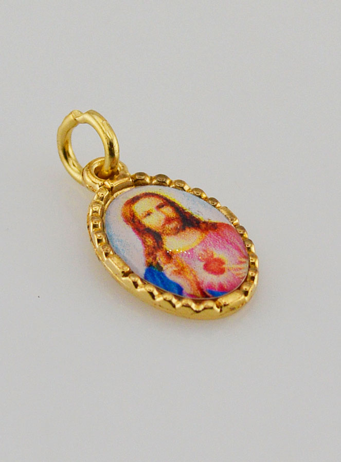 Médaille Bord Torsadé 15mm - Sacré Coeur de Jésus (pic 3)