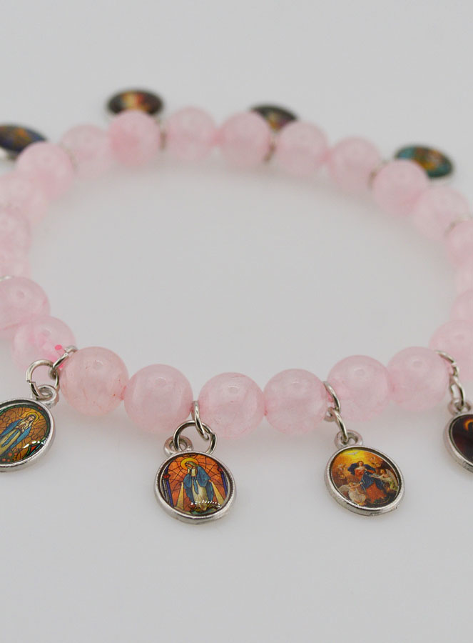 Bracelet des 12 Saints - Pierre Rose (pic 3)
