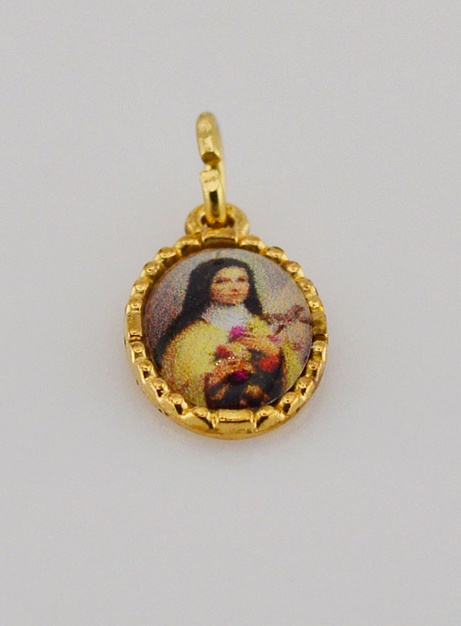 Médaille Bord Torsadé 15mm - Sainte Thérèse (pic 2)