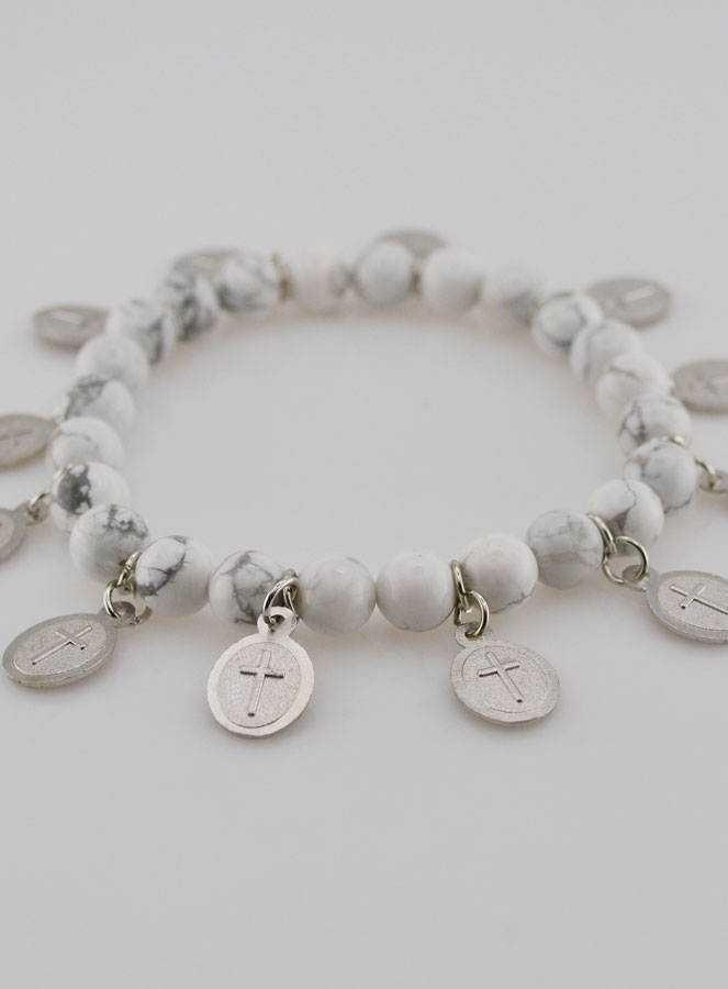 Bracelet des 12 Saints - Pierre Blanche (pic 4)