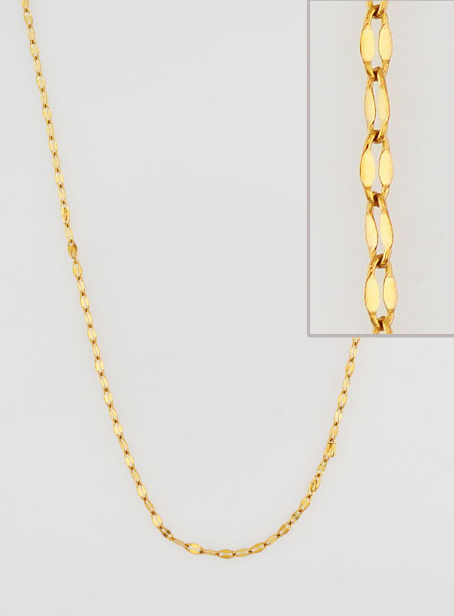 Chaîne Dorée Maille Sequin - 60cm (pic 1)