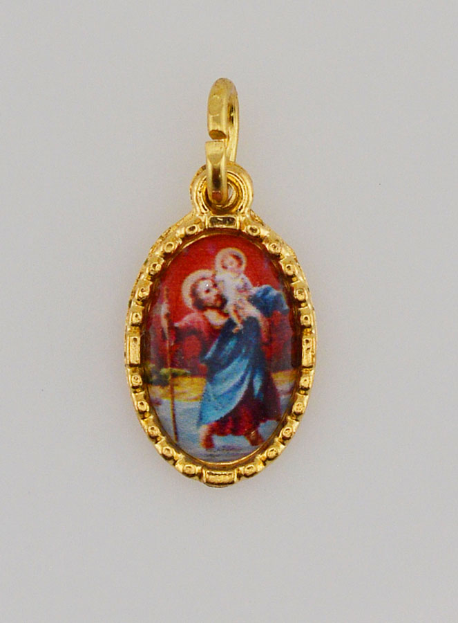 Médaille Bord Torsadé 15mm - Saint Christophe (pic 1)