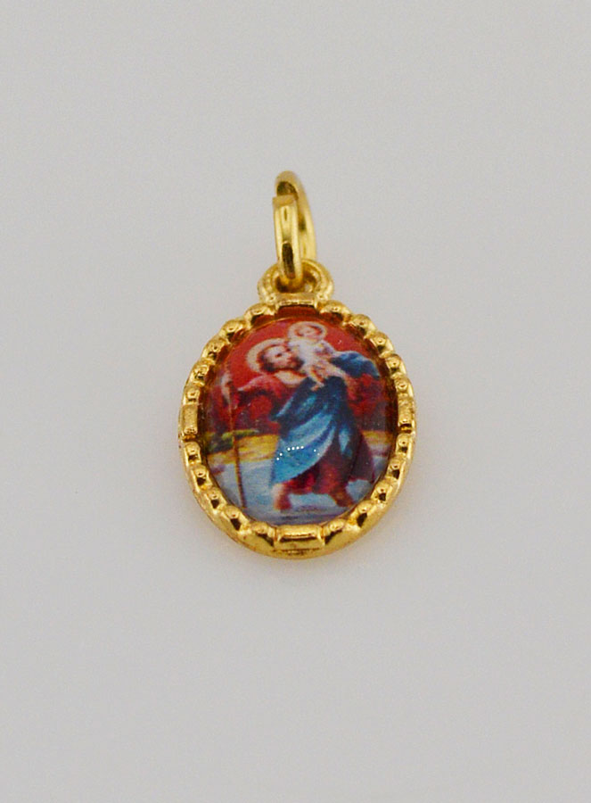 Médaille Bord Torsadé 15mm - Saint Christophe (pic 2)