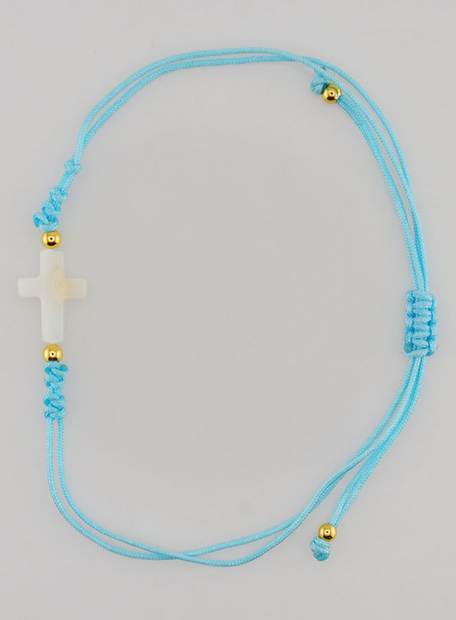 Bracelet Avec Croix - Bleu (pic 1)