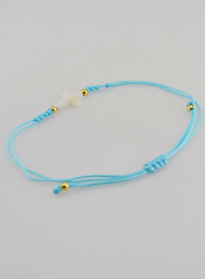 Bracelet Avec Croix - Bleu (pic 4)
