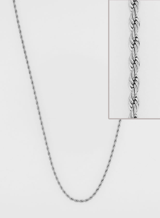 Chaîne Acier Inoxydable Maille Torsadée - 50cm (pic 1)