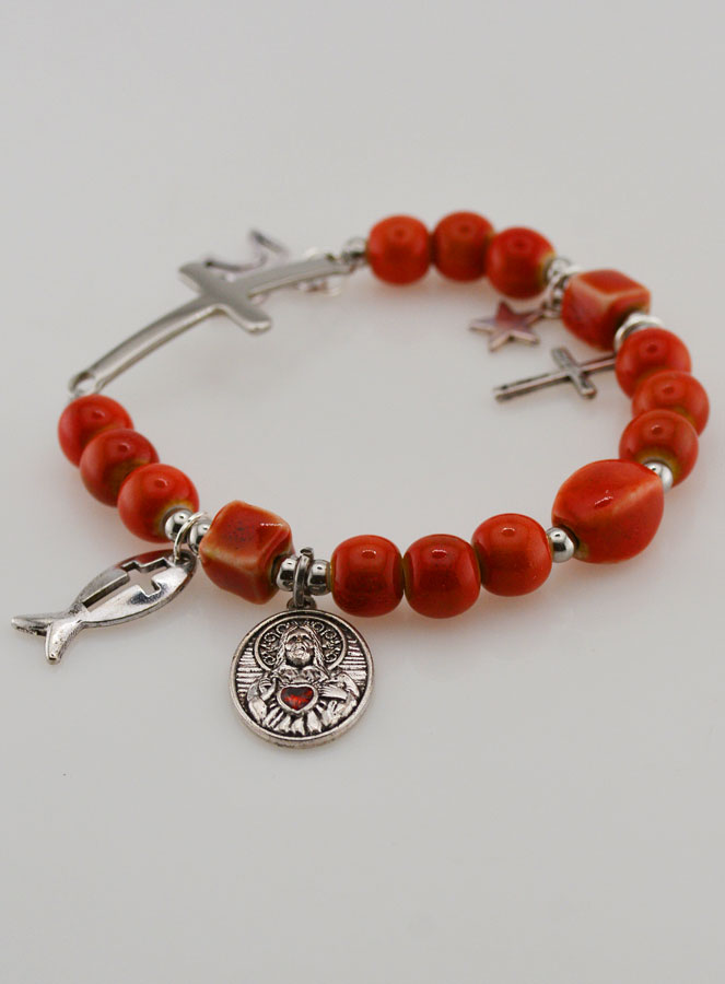 Bracelet en Céramique - Sacré Coeur de Jésus (pic 4)