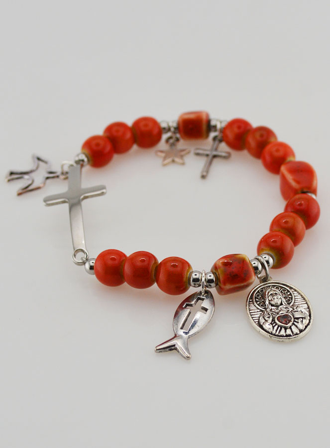 Bracelet avec Croix & Médaille Sacré Coeur (pic 2)