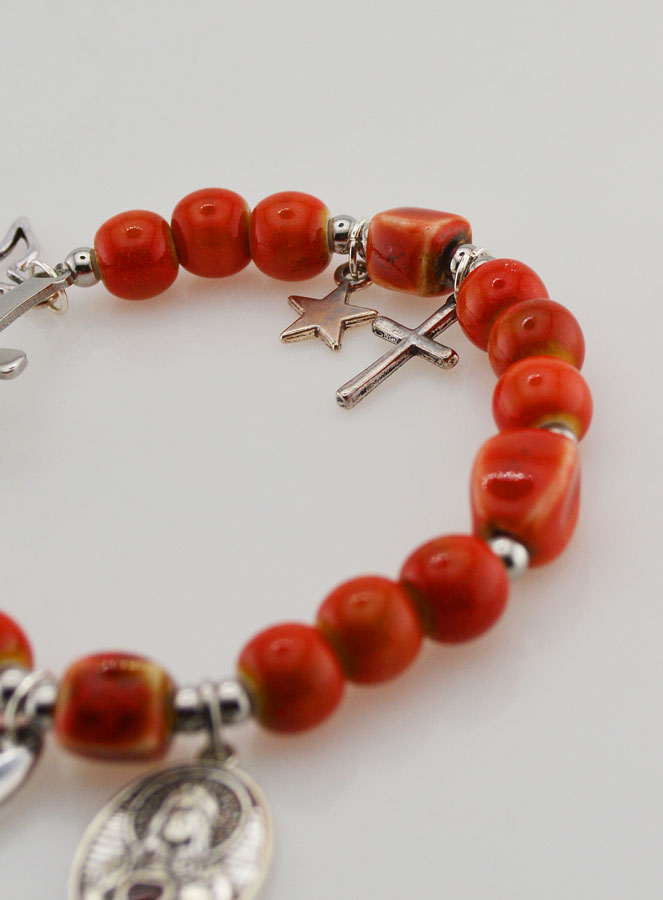 Bracelet avec Croix & Médaille Sacré Coeur (pic 4)