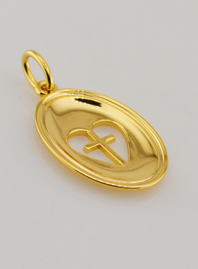 Pendentif Croix & Ex Voto Finition Or 18k (pic 4)