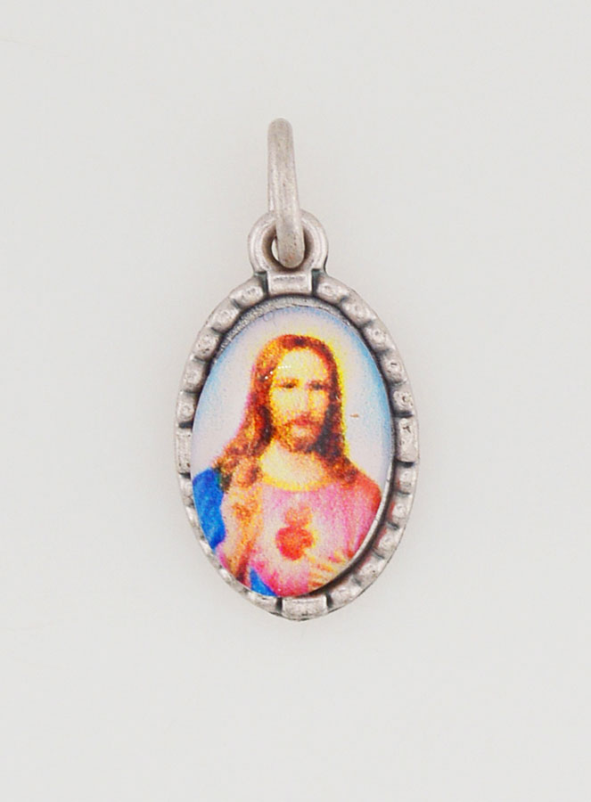 Médaille Bord Torsadé 15mm - Sacré Coeur (pic 1)