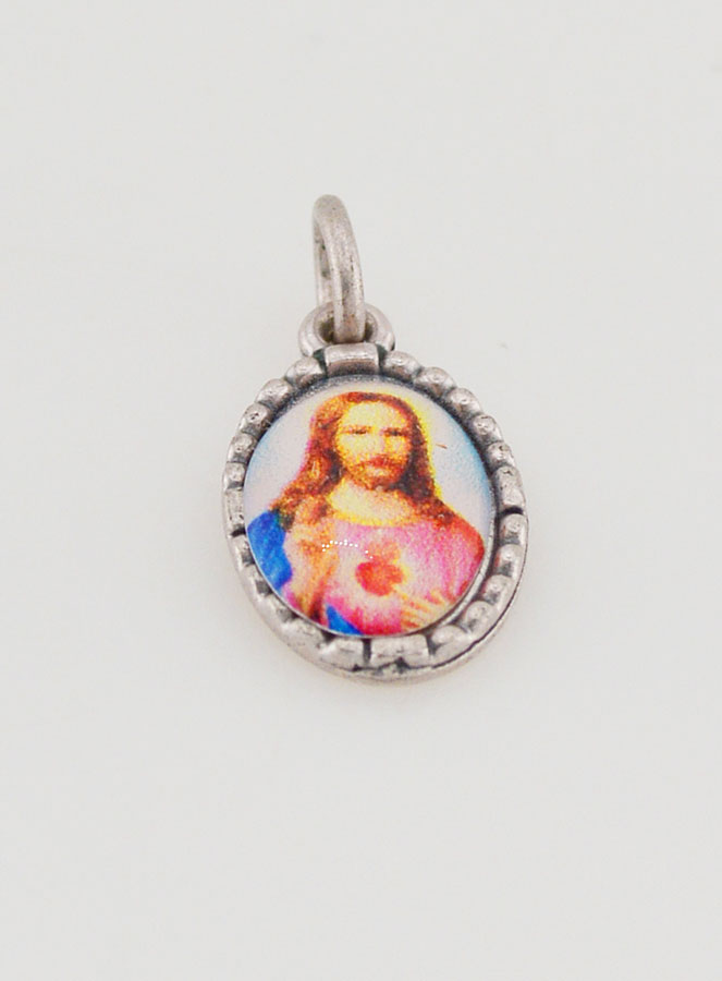 Médaille Bord Torsadé 15mm - Sacré Coeur (pic 2)