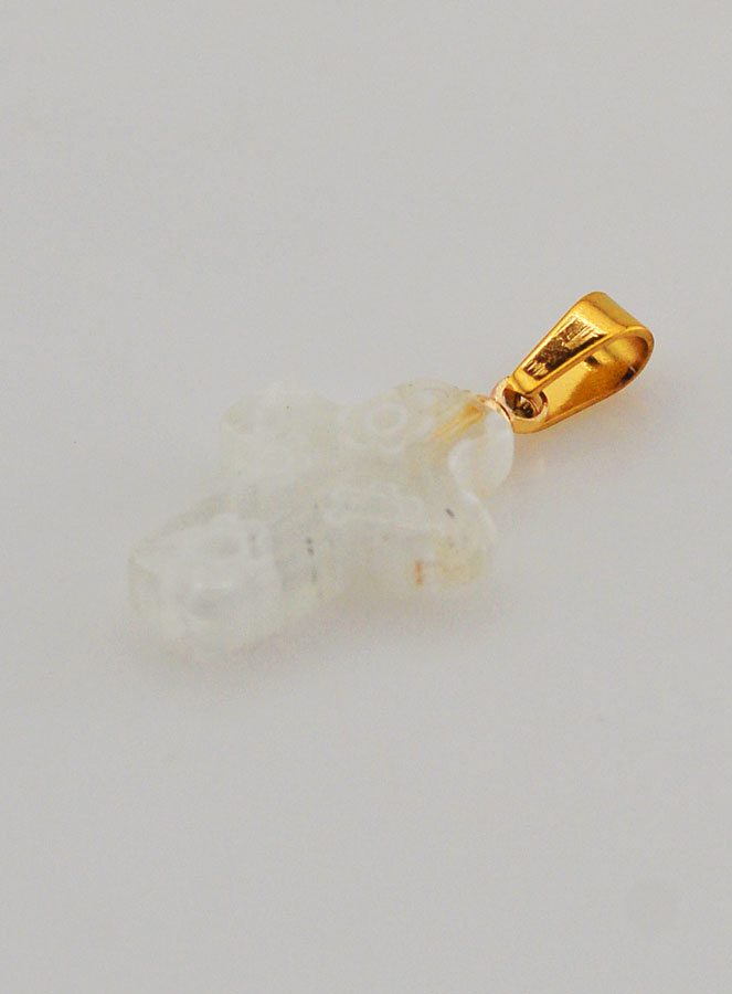 Pendentif Croix en Verre Artisanal - Blanc (pic 4)