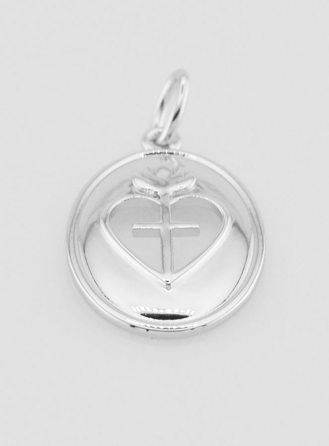 Pendentif Croix & Ex Voto Laiton Rhodié (pic 2)
