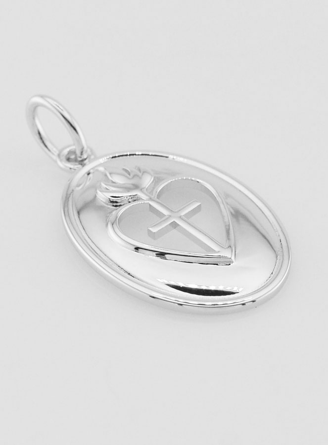 Pendentif Croix & Ex Voto Laiton Rhodié (pic 3)