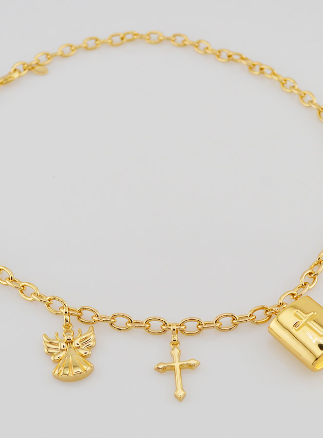 Collier Religieux Symboles Chrétiens Finition or 18k (pic 4)