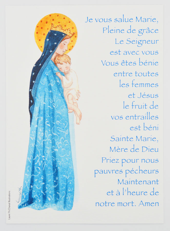 Carte de Prière Grand Format - Je Vous Salue Marie (pic 1)