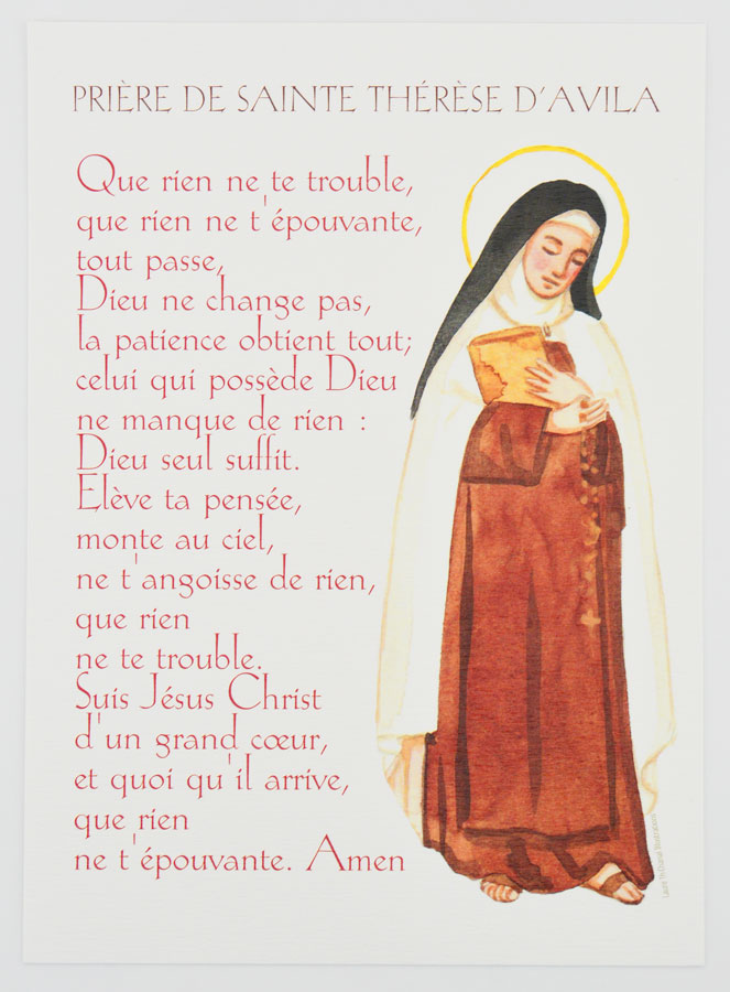 Carte de Prière Grand Format - Sainte Thérèse d'Avila (pic 1)