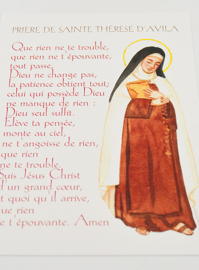 Carte de Prière Grand Format - Sainte Thérèse d'Avila (pic 2)
