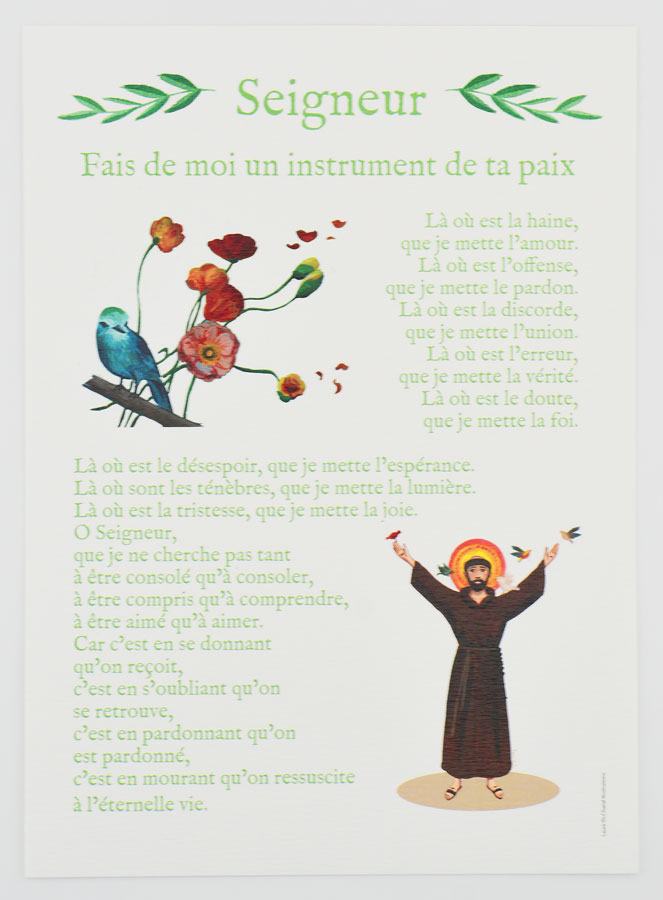 Carte de Prière Grand Format - Prière de Saint François (pic 1)